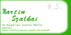 martin szalkai business card